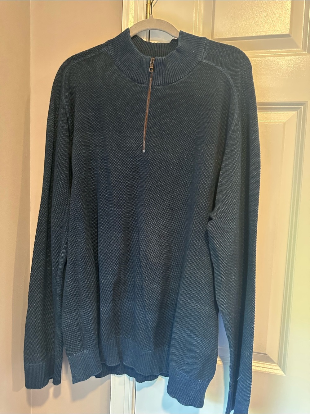 Peter Millar Men's Half-Zip Knit Sweater - Blue. Size XXL